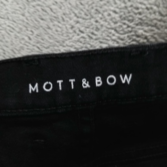 Mott & Bow Jeans Mens 36x34 Black Straight Stretch Preppy Dark Wash Denim - Picture 3 of 10